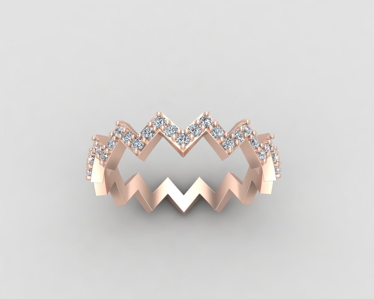 Minimal Zigzag ring 142-MW 3D print model_5