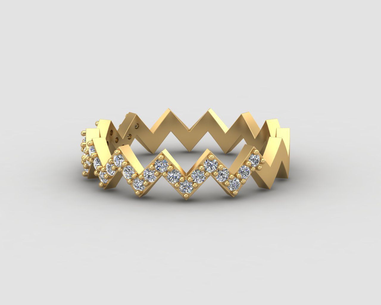 Minimal Zigzag ring 142-MW 3D print model_27