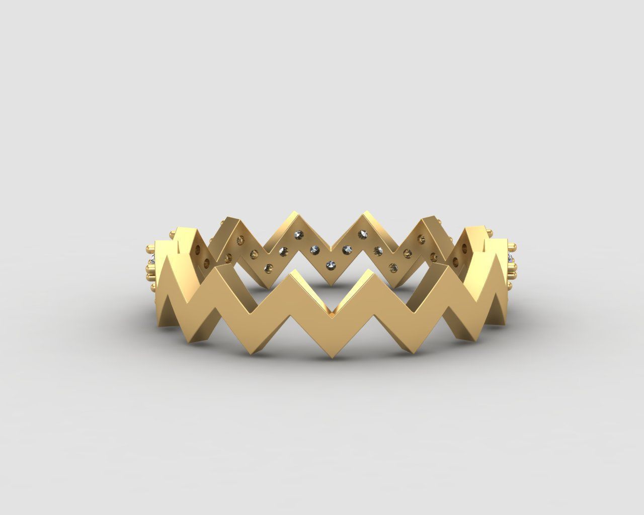 Minimal Zigzag ring 142-MW 3D print model_28