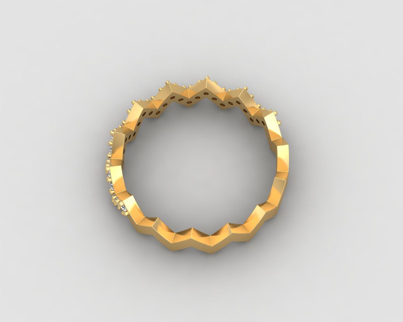 Minimal Zigzag ring 142-MW 3D print model_29