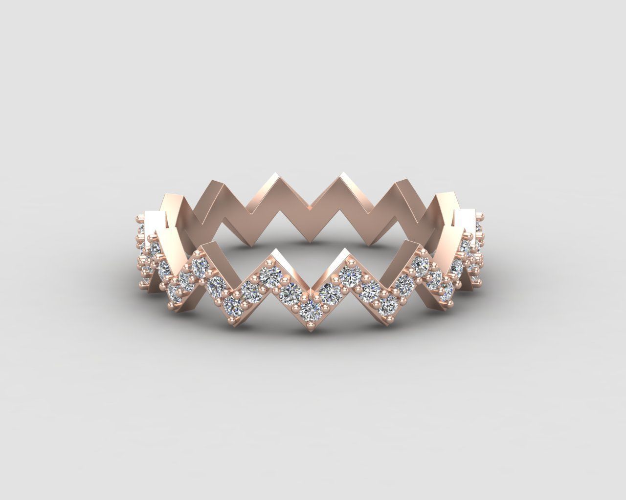 Minimal Zigzag ring 142-MW 3D print model_6
