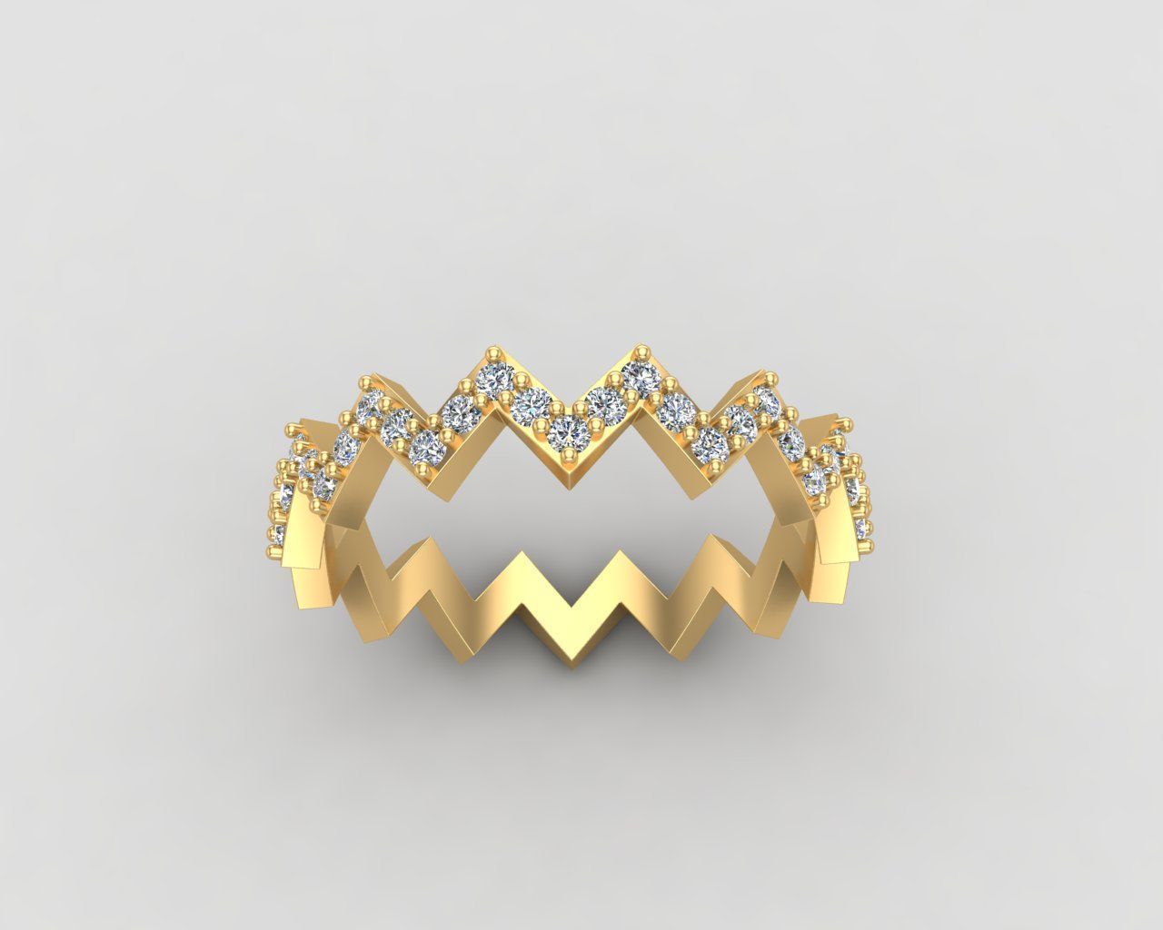 Minimal Zigzag ring 142-MW 3D print model_25