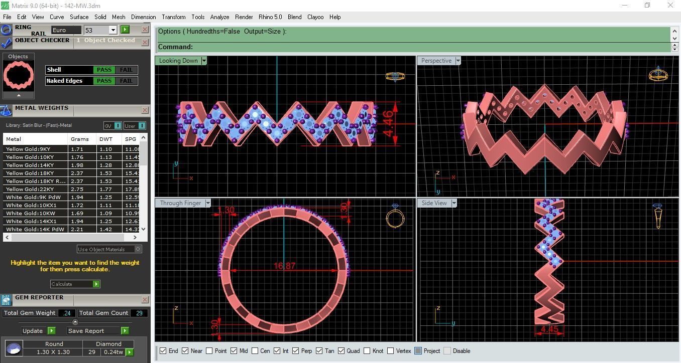 Minimal Zigzag ring 142-MW 3D print model_2