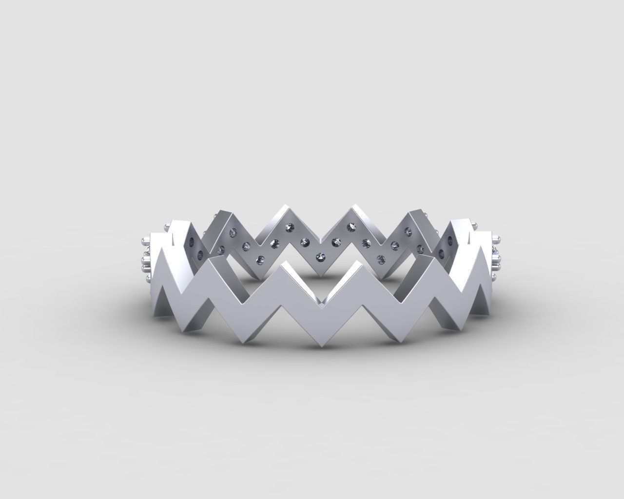 Minimal Zigzag ring 142-MW 3D print model_20