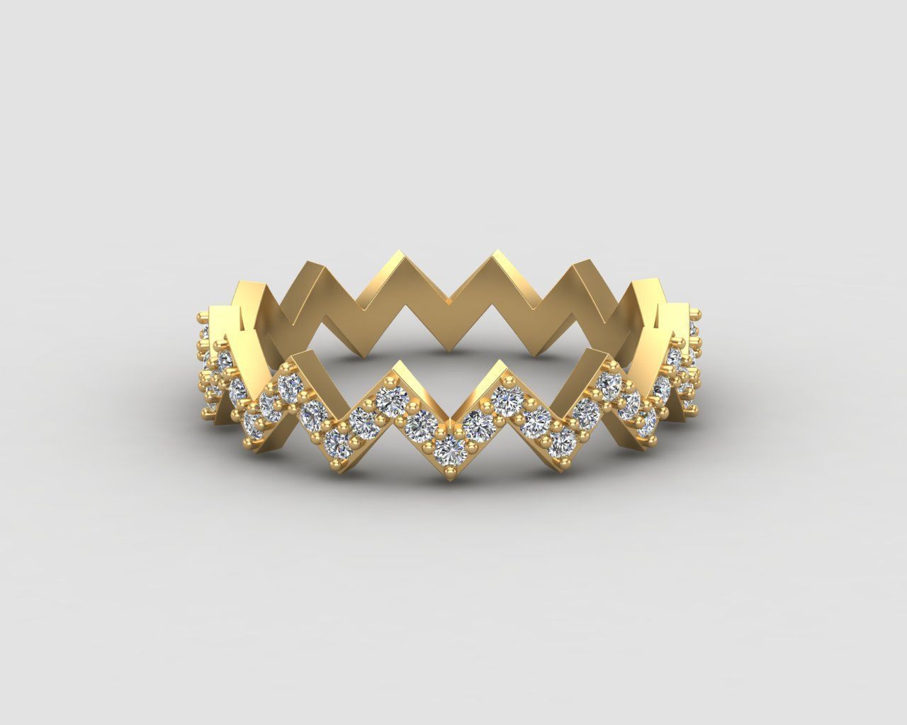 Minimal Zigzag ring 142-MW 3D print model_26