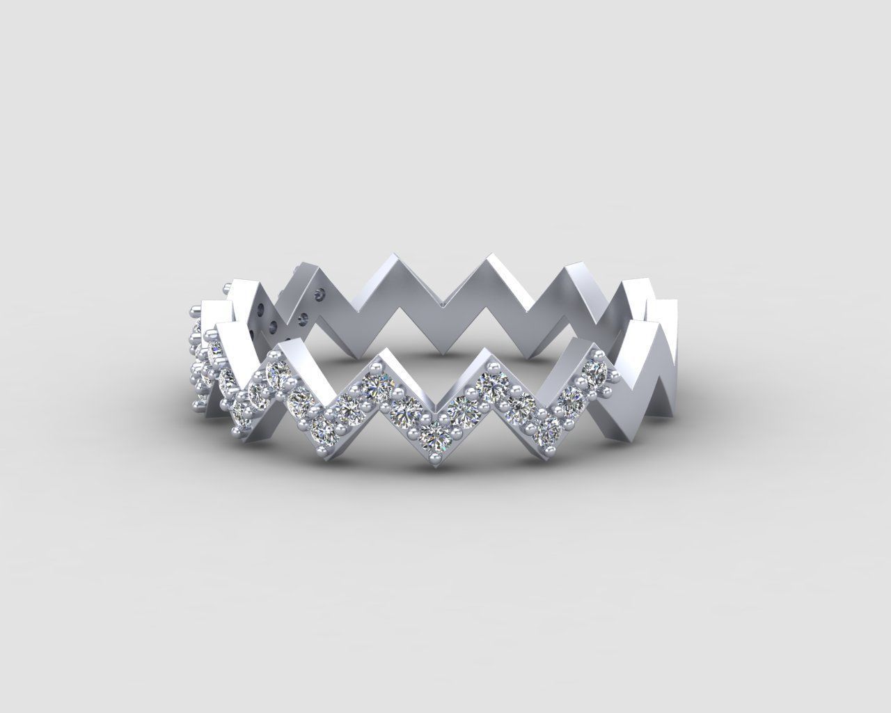 Minimal Zigzag ring 142-MW 3D print model_19