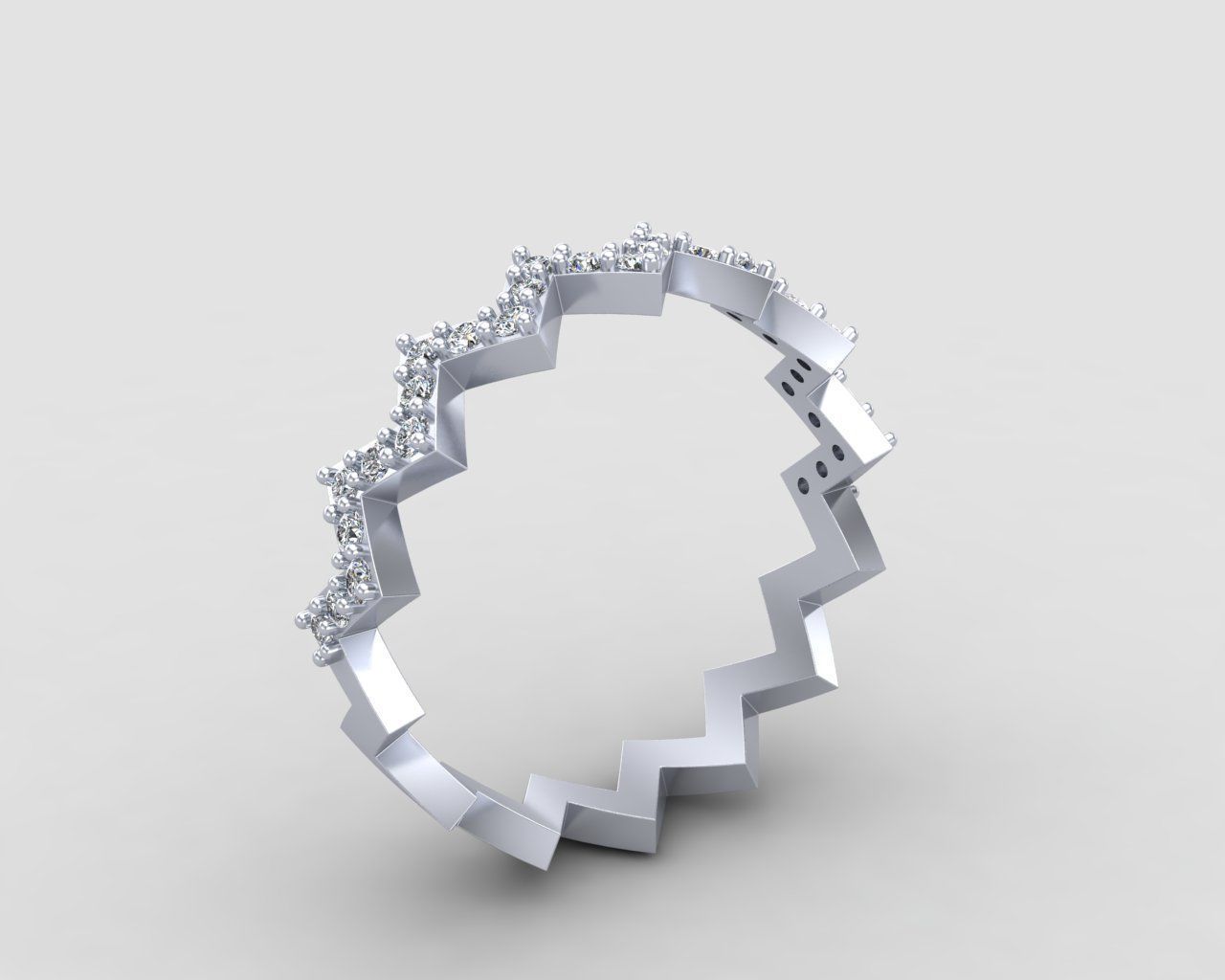 Minimal Zigzag ring 142-MW 3D print model_15