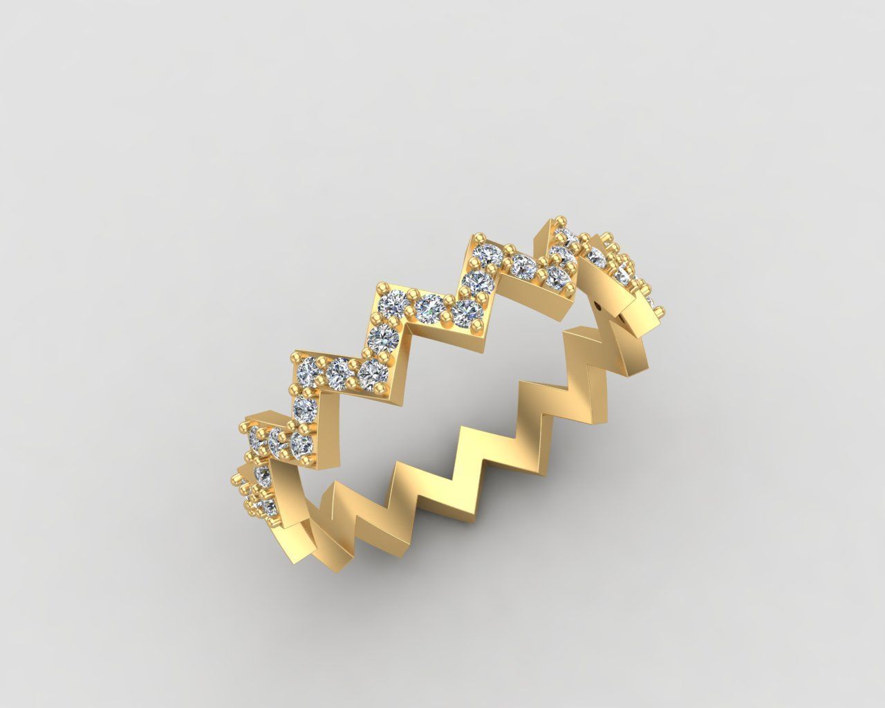 Minimal Zigzag ring 142-MW 3D print model_24