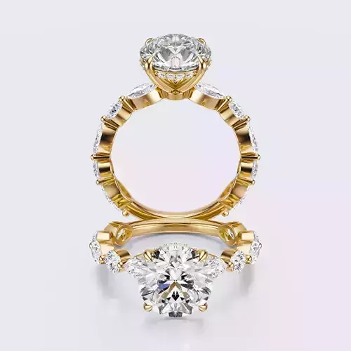 Round cut engagement Ring