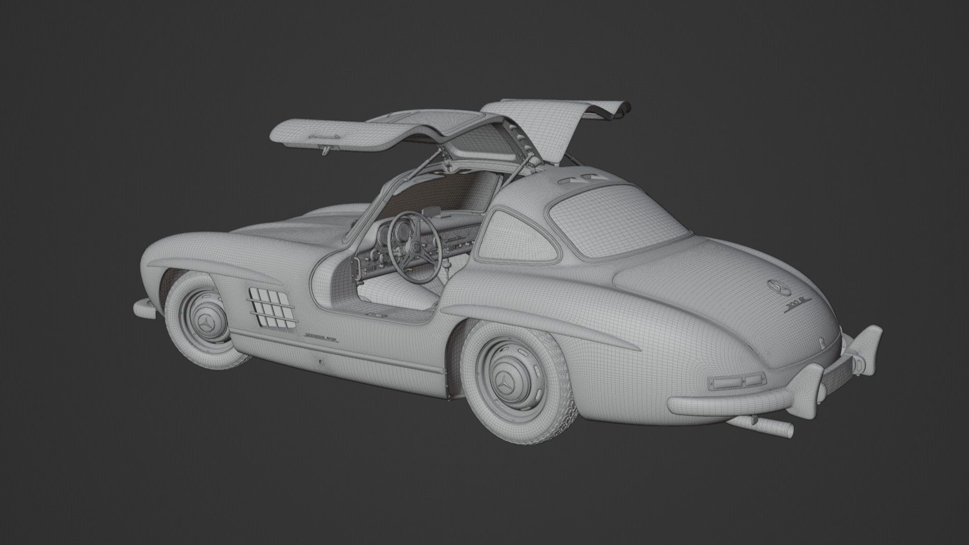 1954 Mercedes 300SL 3D model_10