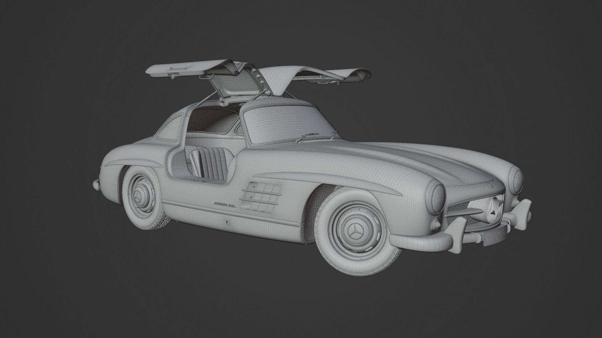 1954 Mercedes 300SL 3D model_9
