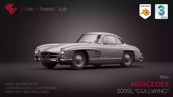 1954 Mercedes 300SL 3D model