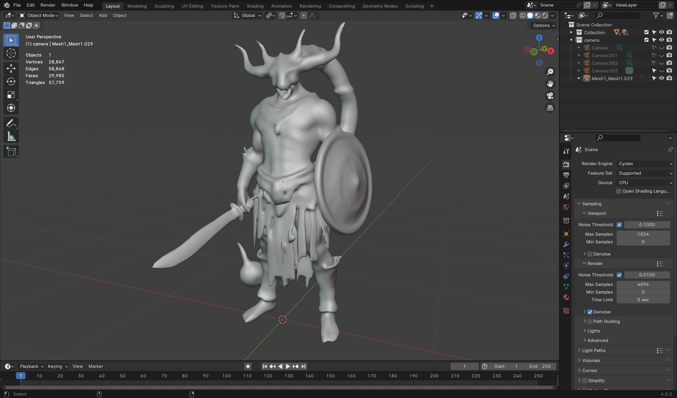 Scorpion Warrior 3D Model  Fantasy Game Character Low-poly 3D model_6