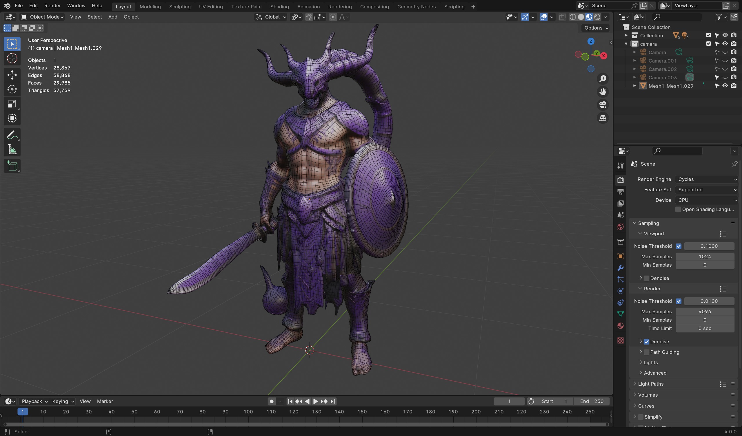 Scorpion Warrior 3D Model  Fantasy Game Character Low-poly 3D model_5