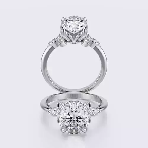 Oval cut enagagement  Ring  3D print model