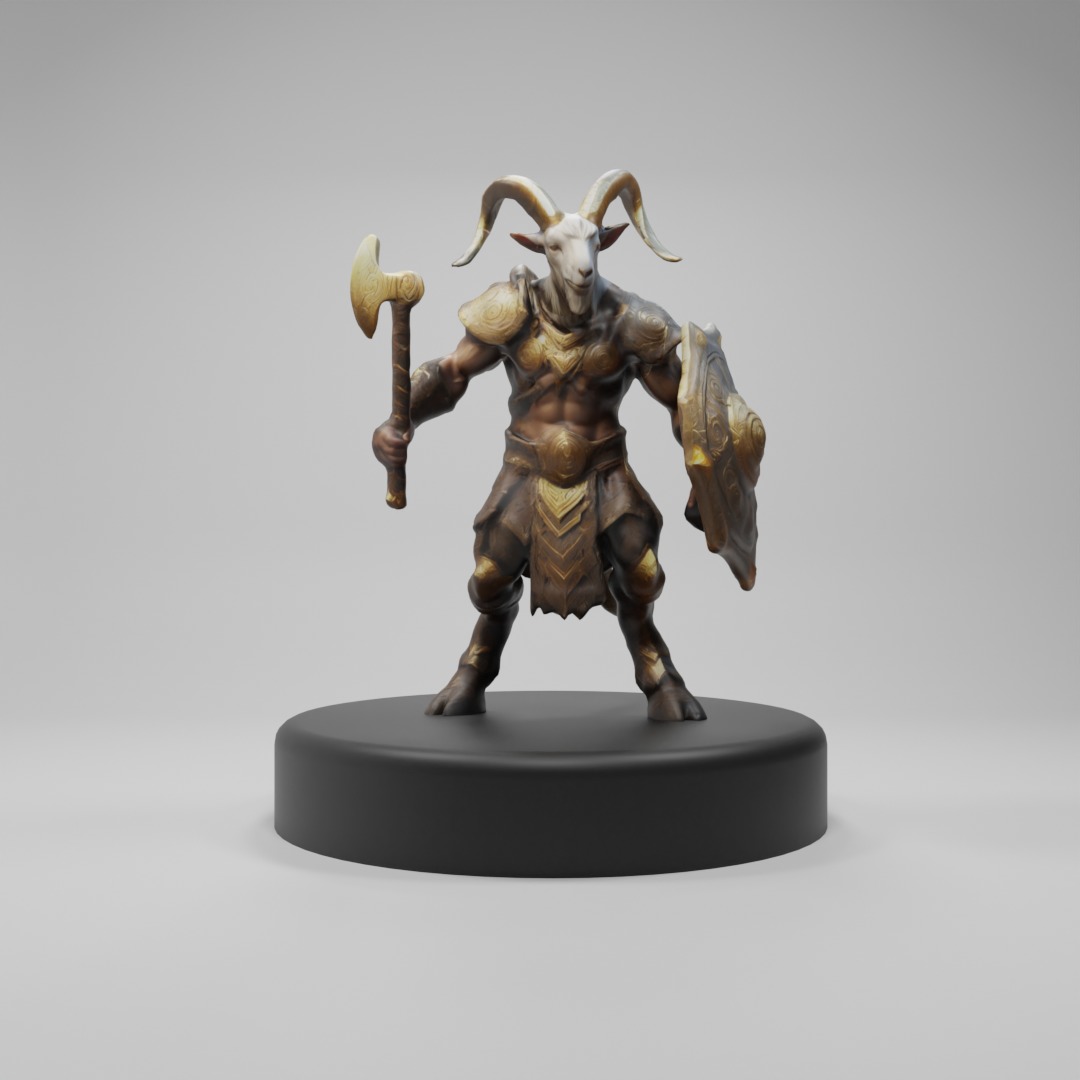 Goat Warrior 3D Model Mythical Fantasy Character Low-poly 3D model_1