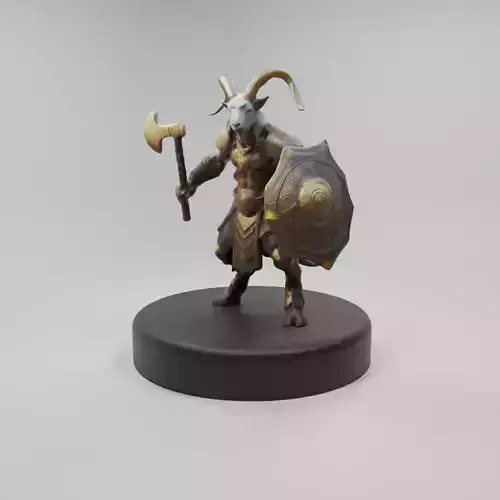 Goat Warrior 3D Model Mythical Fantasy Character Low-poly 3D model