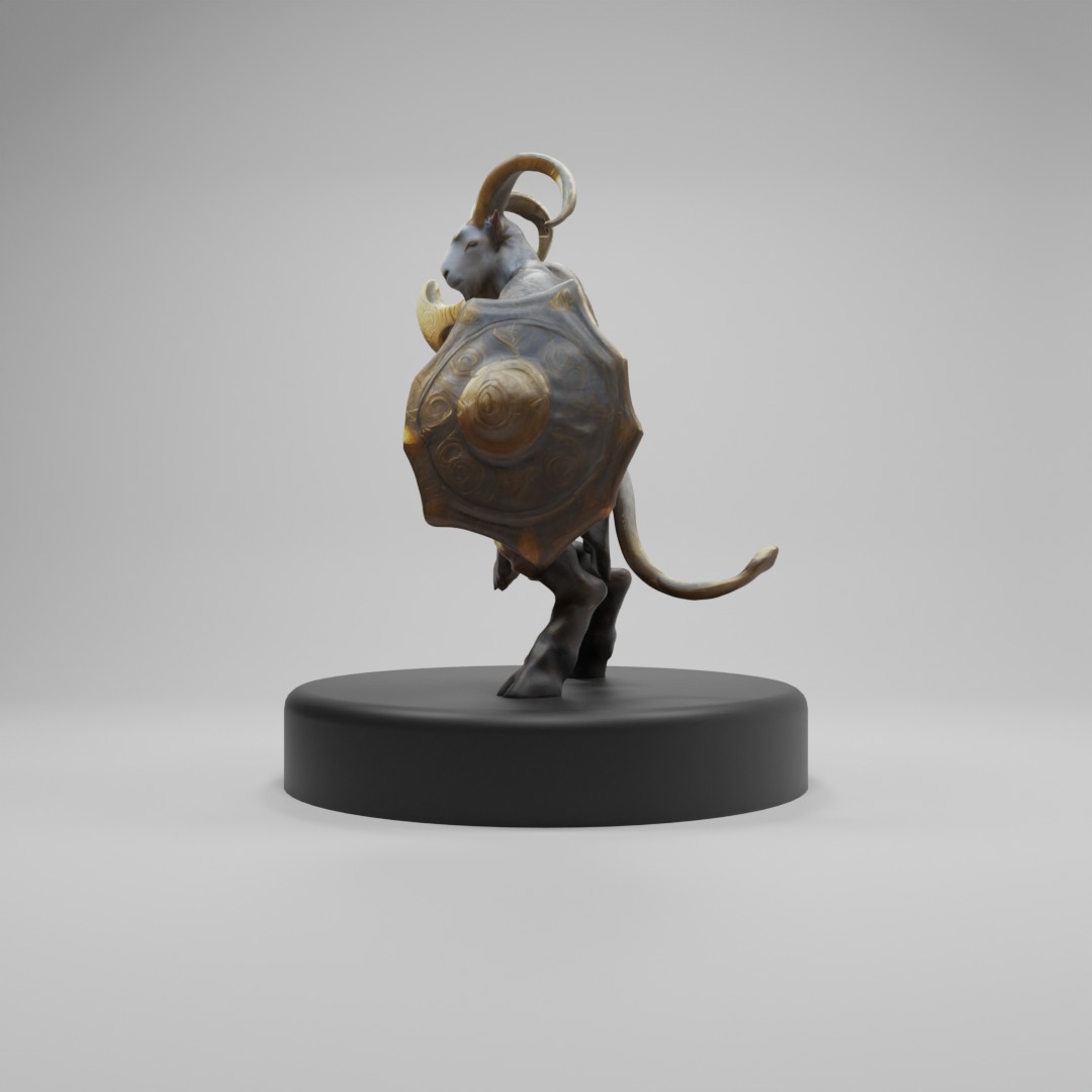 Goat Warrior 3D Model Mythical Fantasy Character Low-poly 3D model_2
