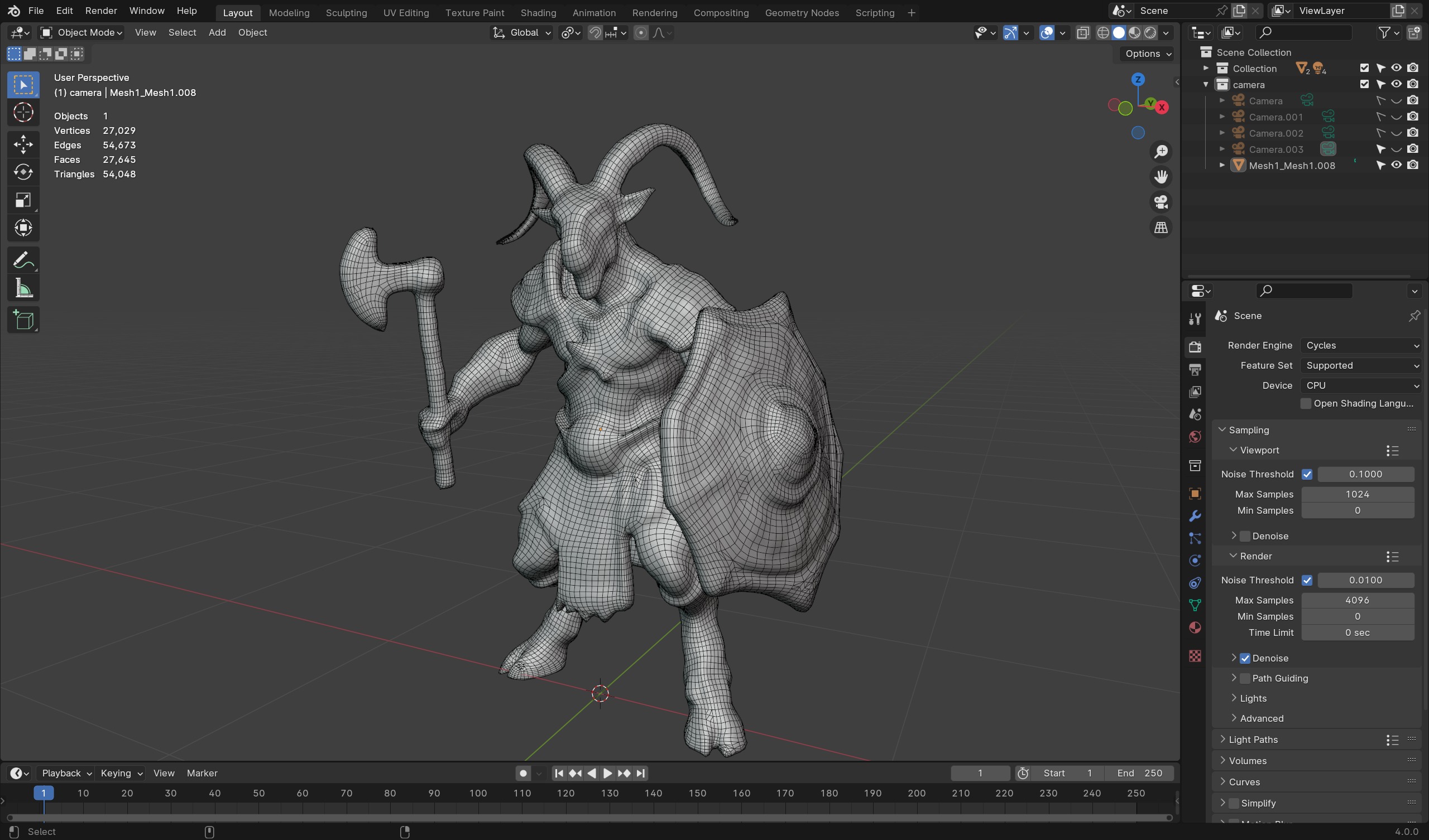 Goat Warrior 3D Model Mythical Fantasy Character Low-poly 3D model_9