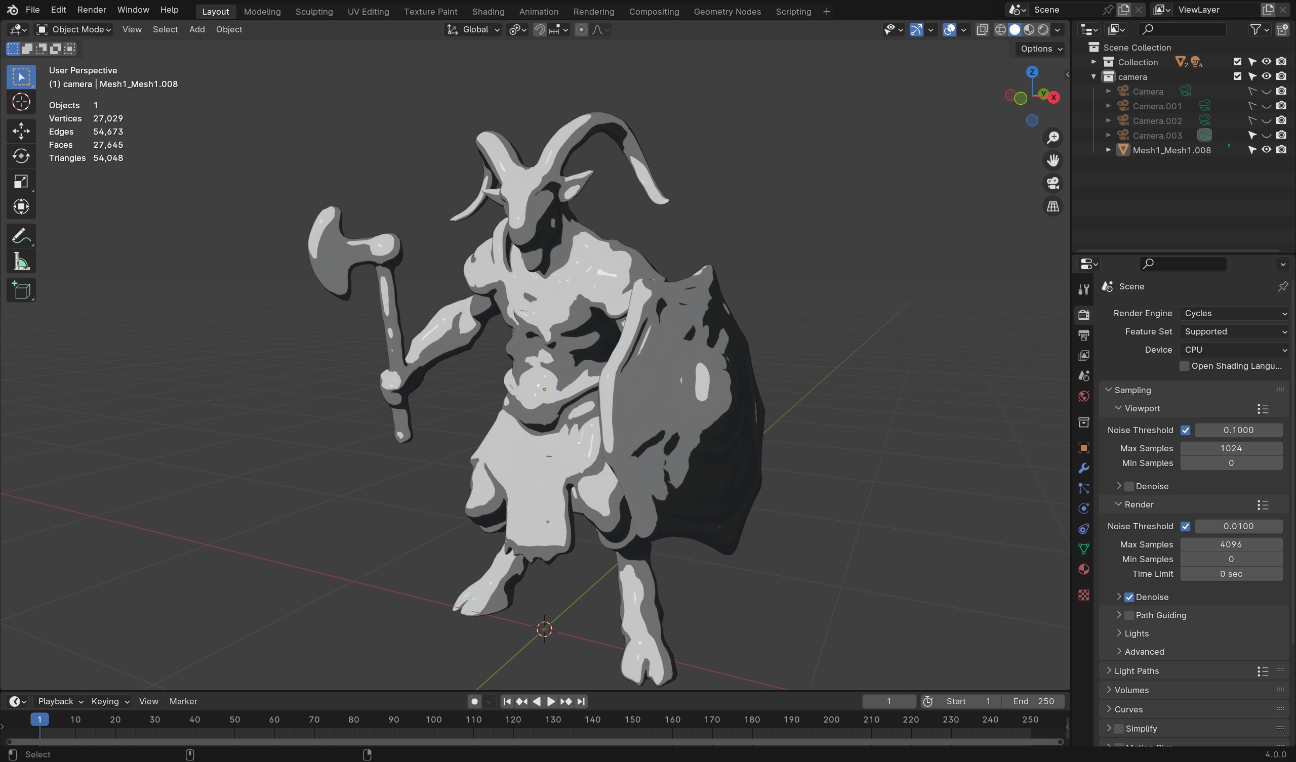 Goat Warrior 3D Model Mythical Fantasy Character Low-poly 3D model_7