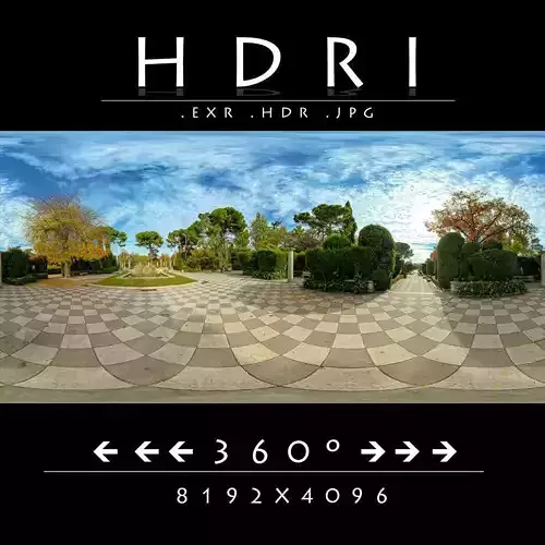 HDRI 020 Elegant Formal Garden  Low-poly 3D model