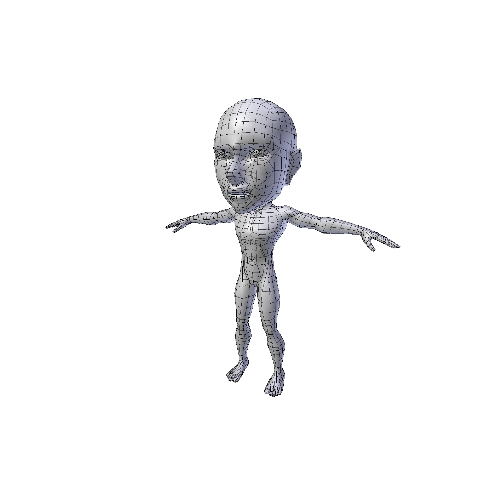 Anime Boy 0 74m basemesh Low-poly 3D model_19