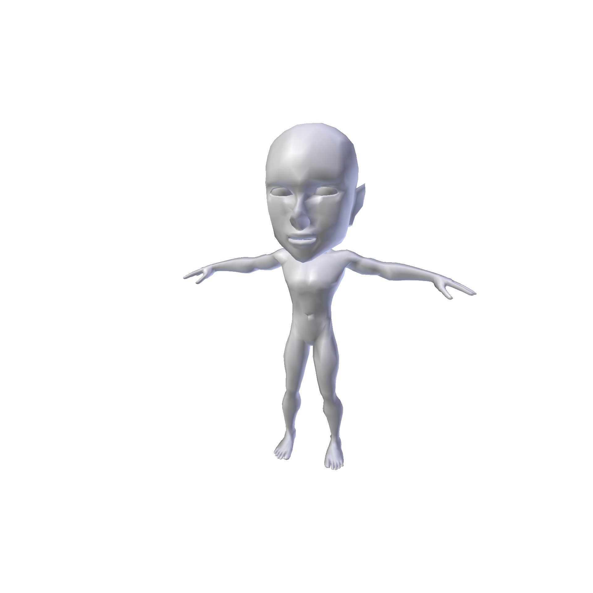 Anime Boy 0 74m basemesh Low-poly 3D model_1