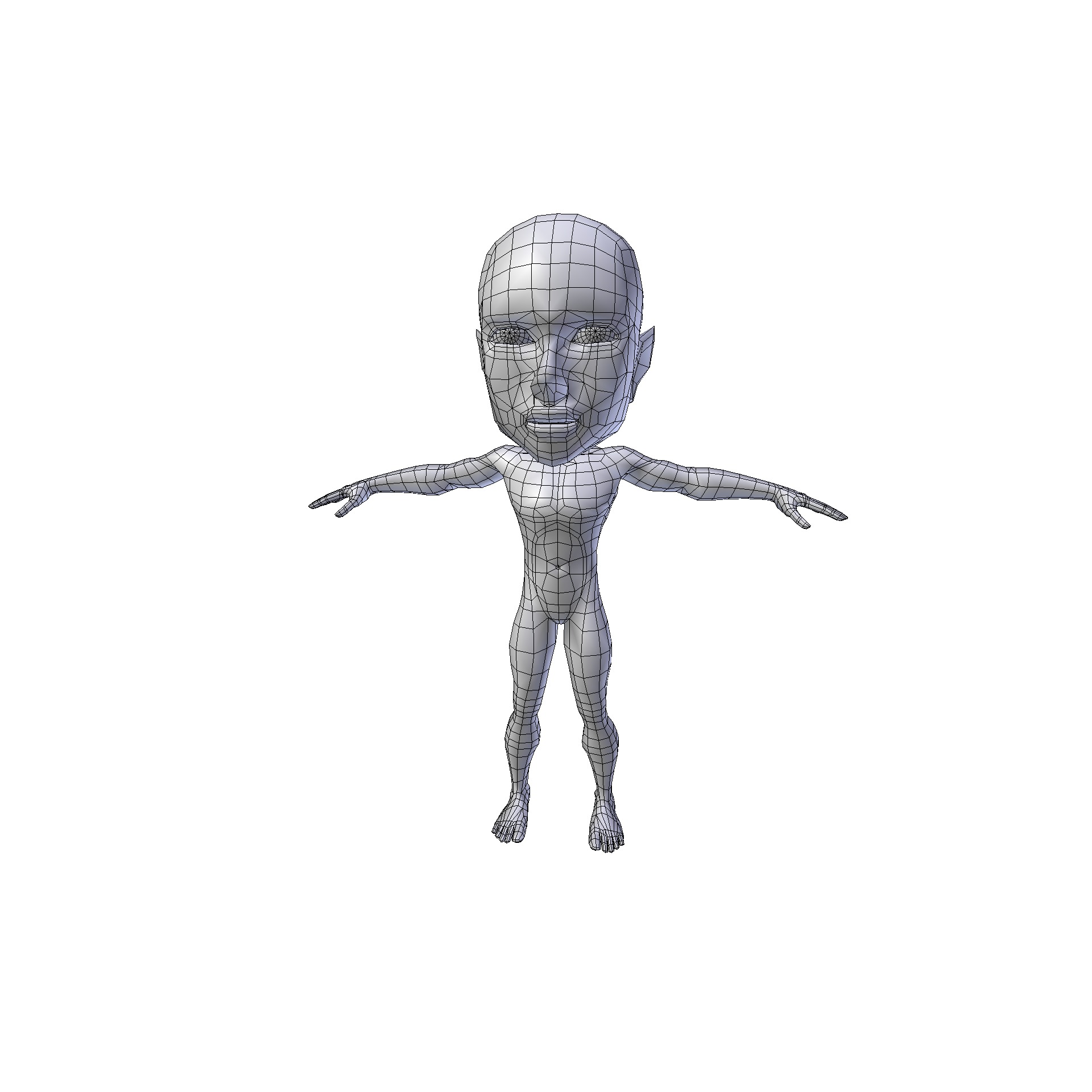 Anime Boy 0 74m basemesh Low-poly 3D model_12