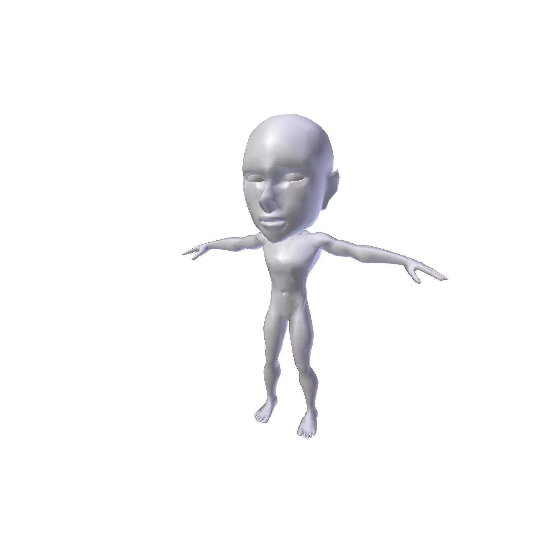 Anime Boy 0 74m basemesh Low-poly 3D model_0