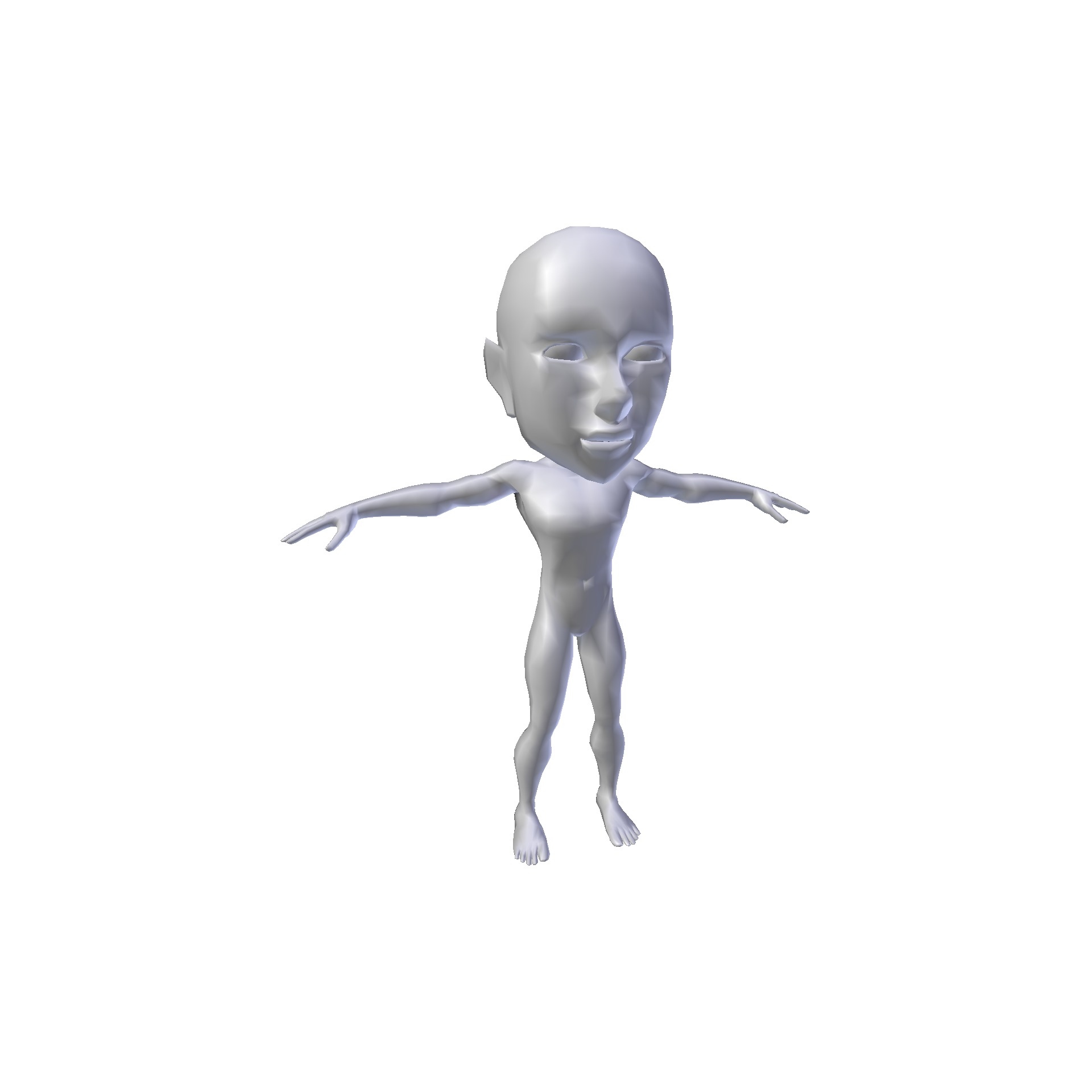 Anime Boy 0 74m basemesh Low-poly 3D model_2