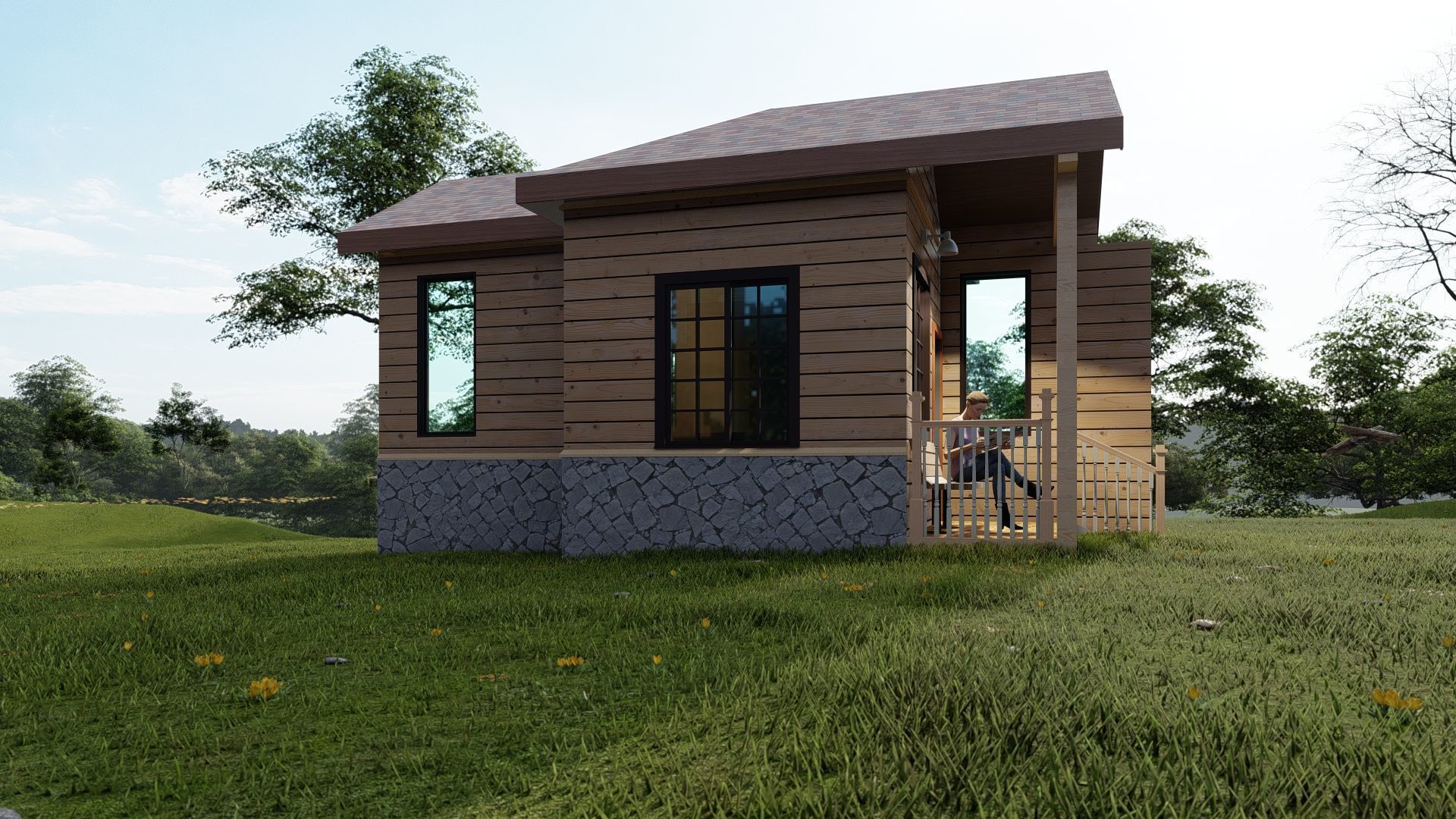 Tiny House Model  Low-poly 3D model_4