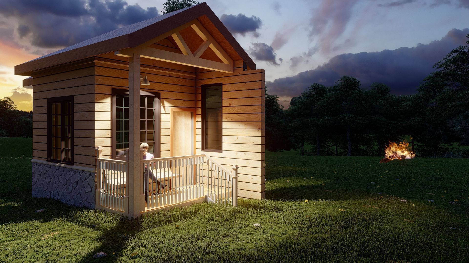 Tiny House Model  Low-poly 3D model_6