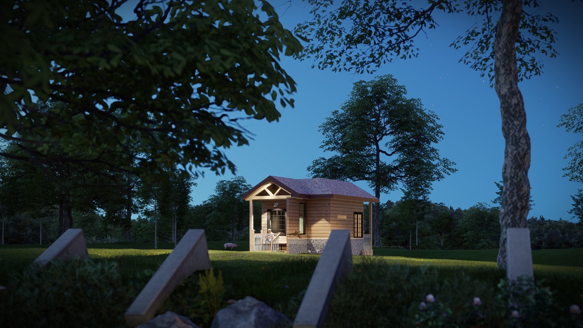 Tiny House Model  Low-poly 3D model_2