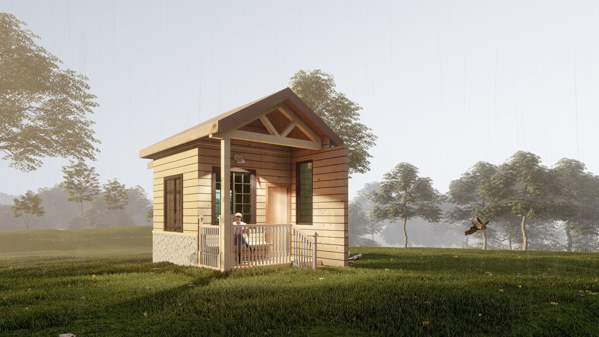 Tiny House Model  Low-poly 3D model_3