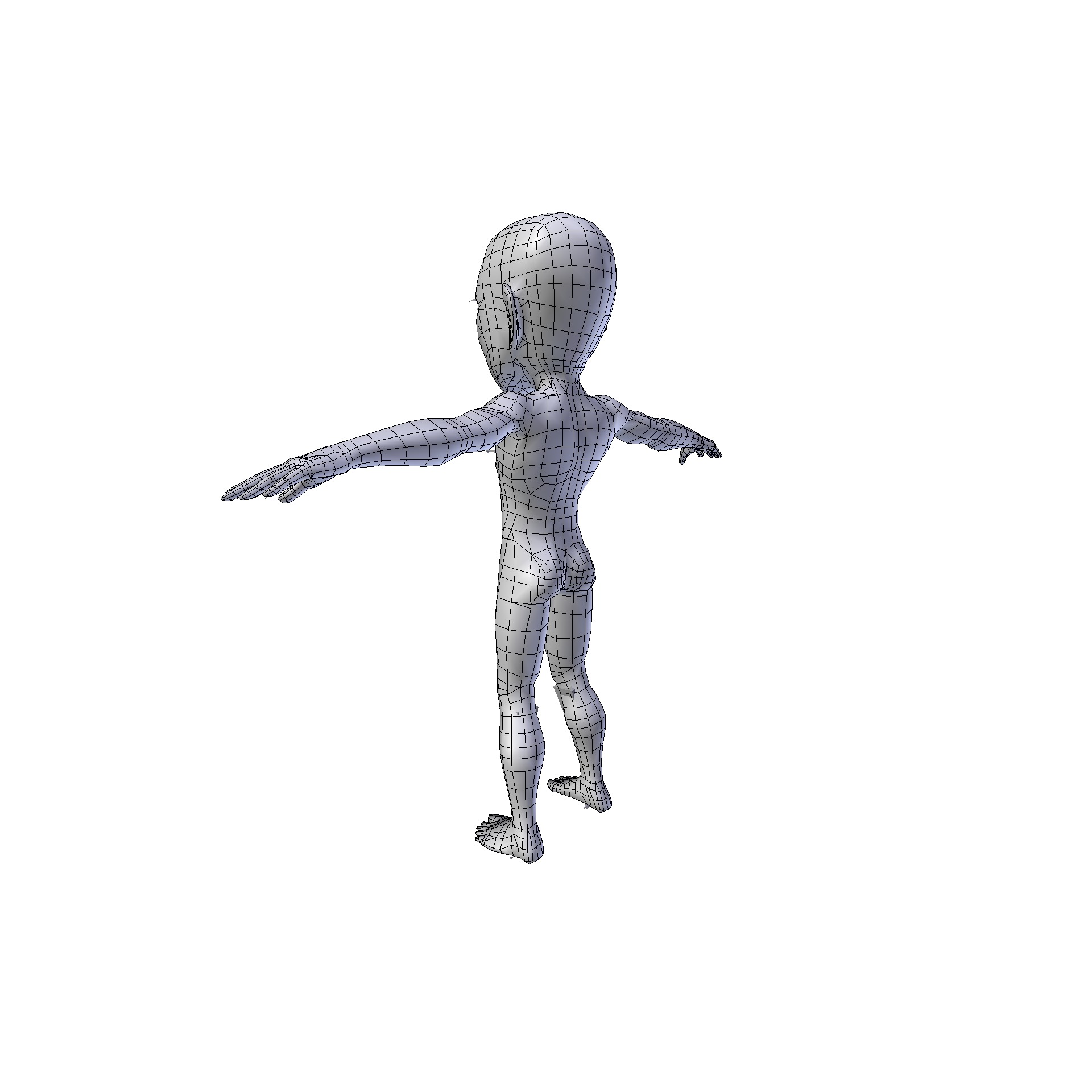 Anime Boy 0 99m basemesh Low-poly 3D model_15