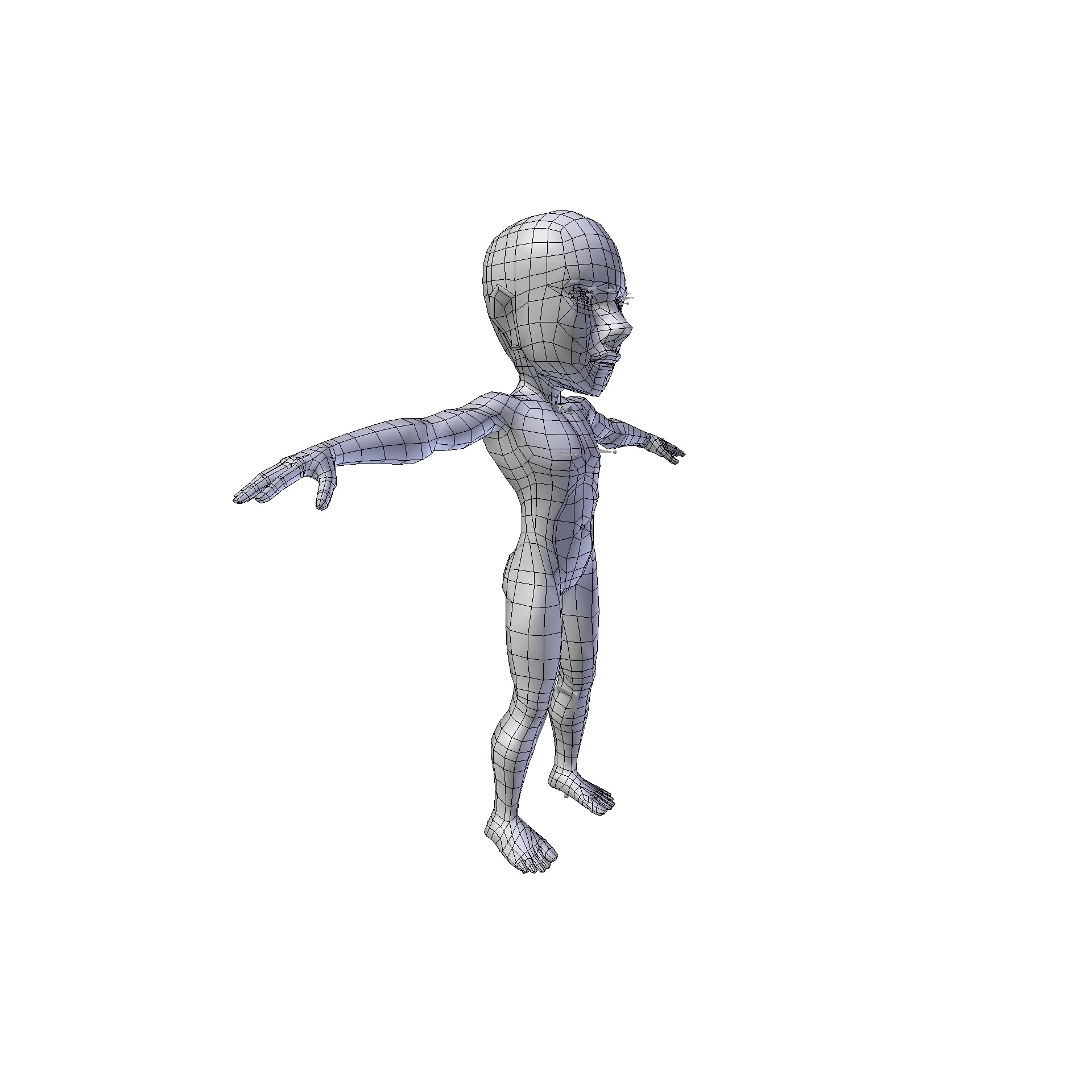 Anime Boy 0 99m basemesh Low-poly 3D model_12
