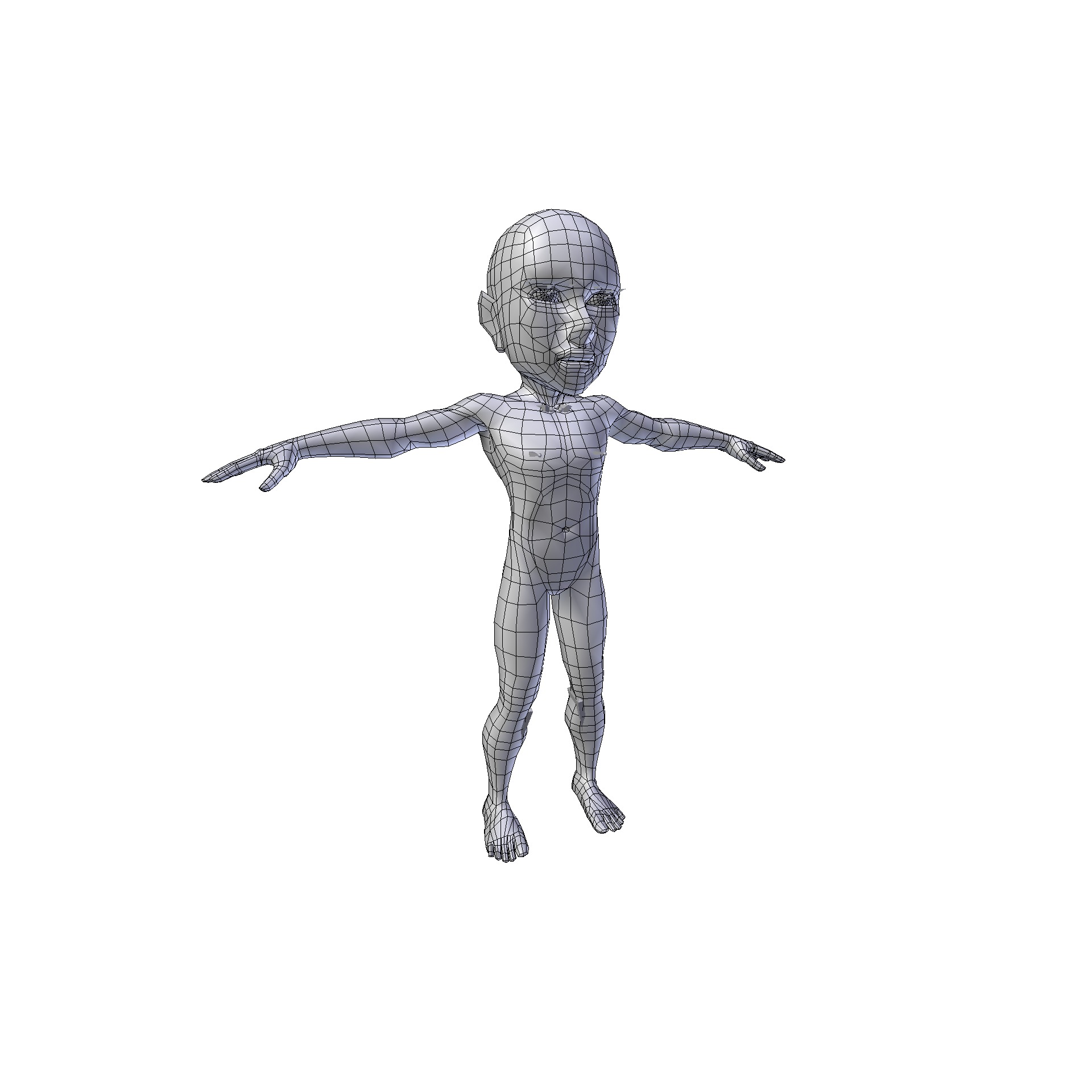 Anime Boy 0 99m basemesh Low-poly 3D model_11