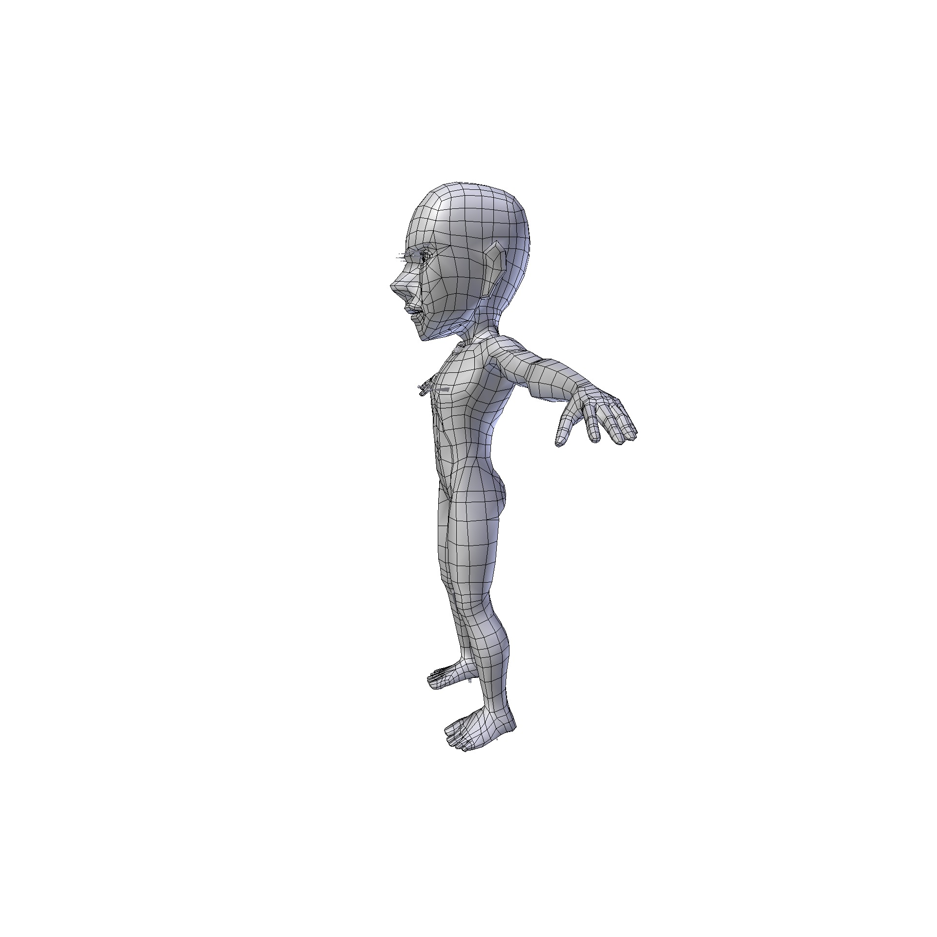 Anime Boy 0 99m basemesh Low-poly 3D model_16