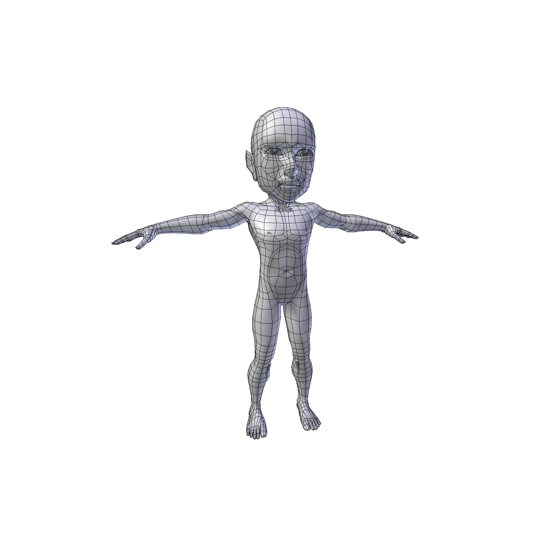 Anime Boy 0 99m basemesh Low-poly 3D model_10