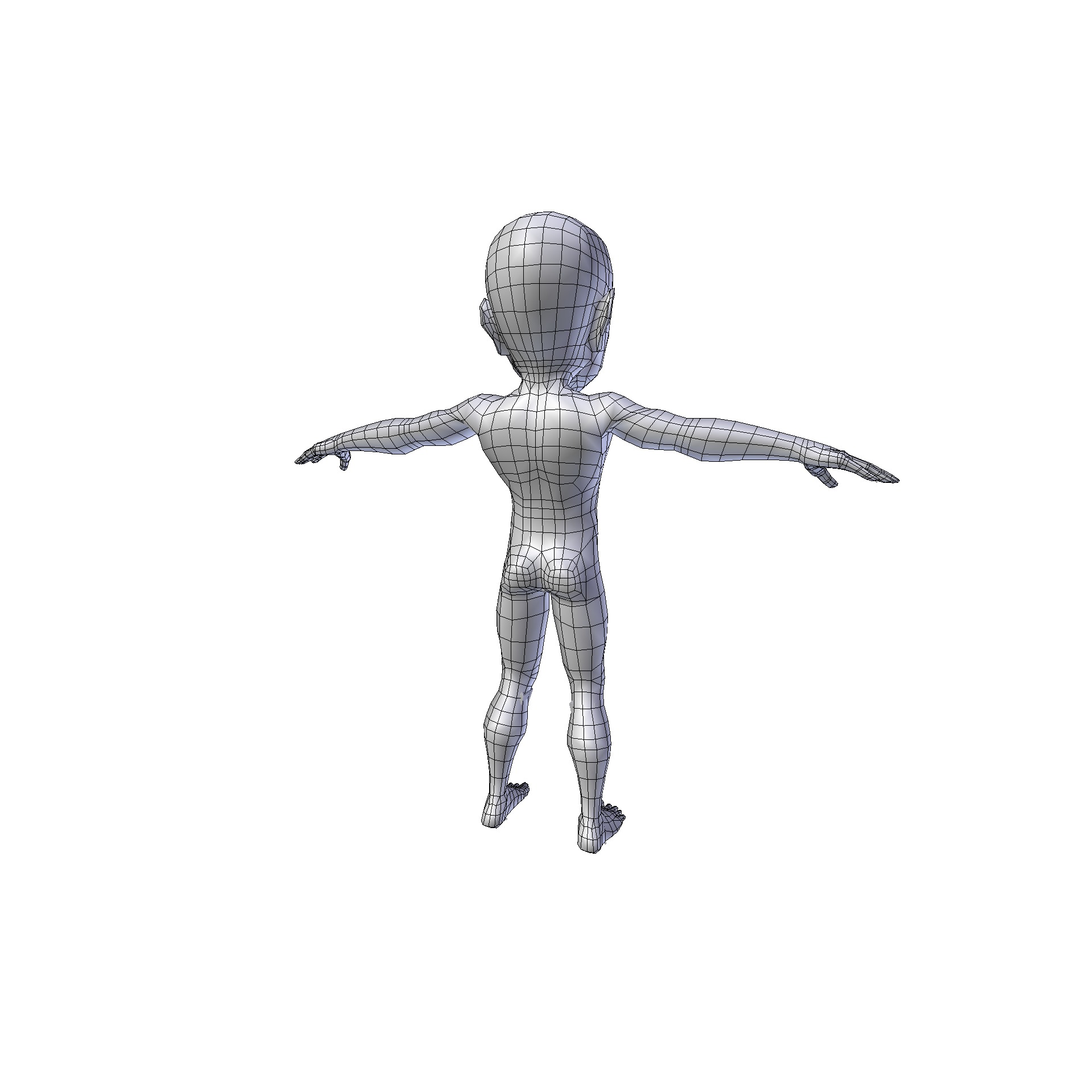 Anime Boy 0 99m basemesh Low-poly 3D model_14