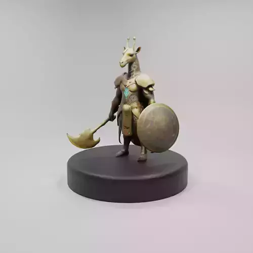 Giraffe Warrior 3D Model  Game Ready Fantasy Character