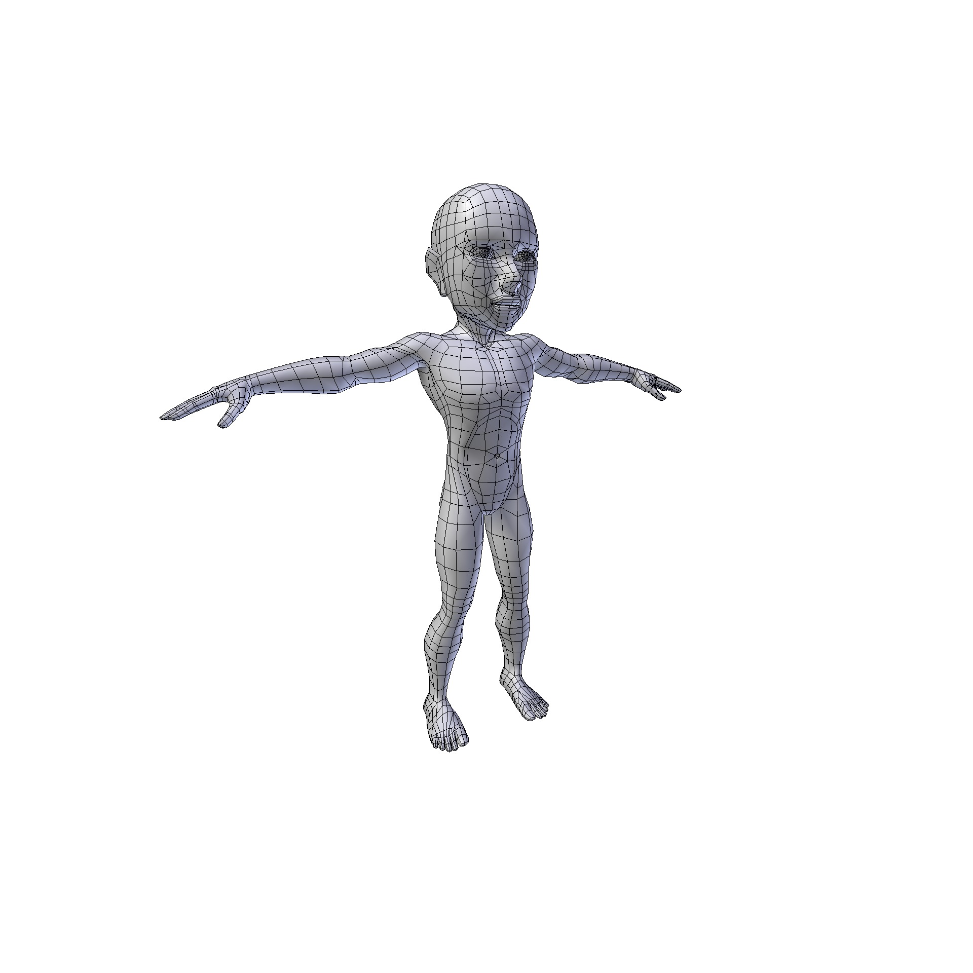 Anime Boy 1 11m basemesh Low-poly 3D model_10