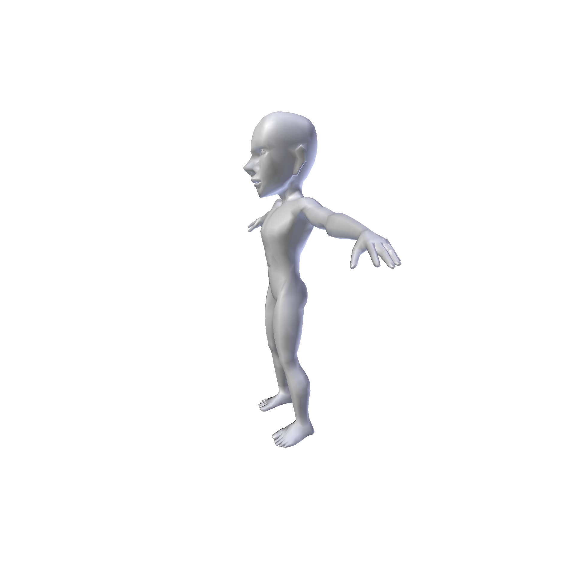 Anime Boy 1 11m basemesh Low-poly 3D model_6