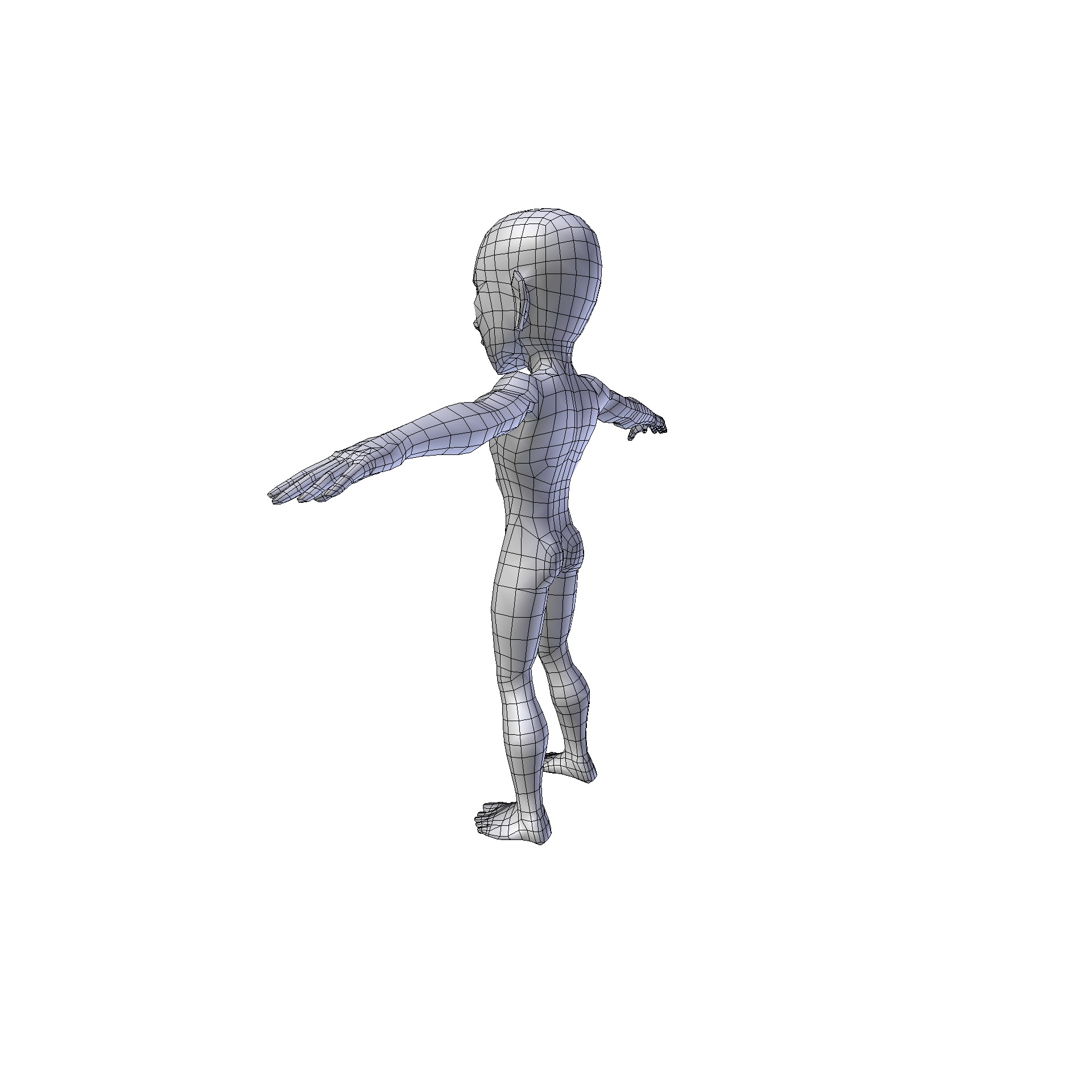 Anime Boy 1 11m basemesh Low-poly 3D model_15