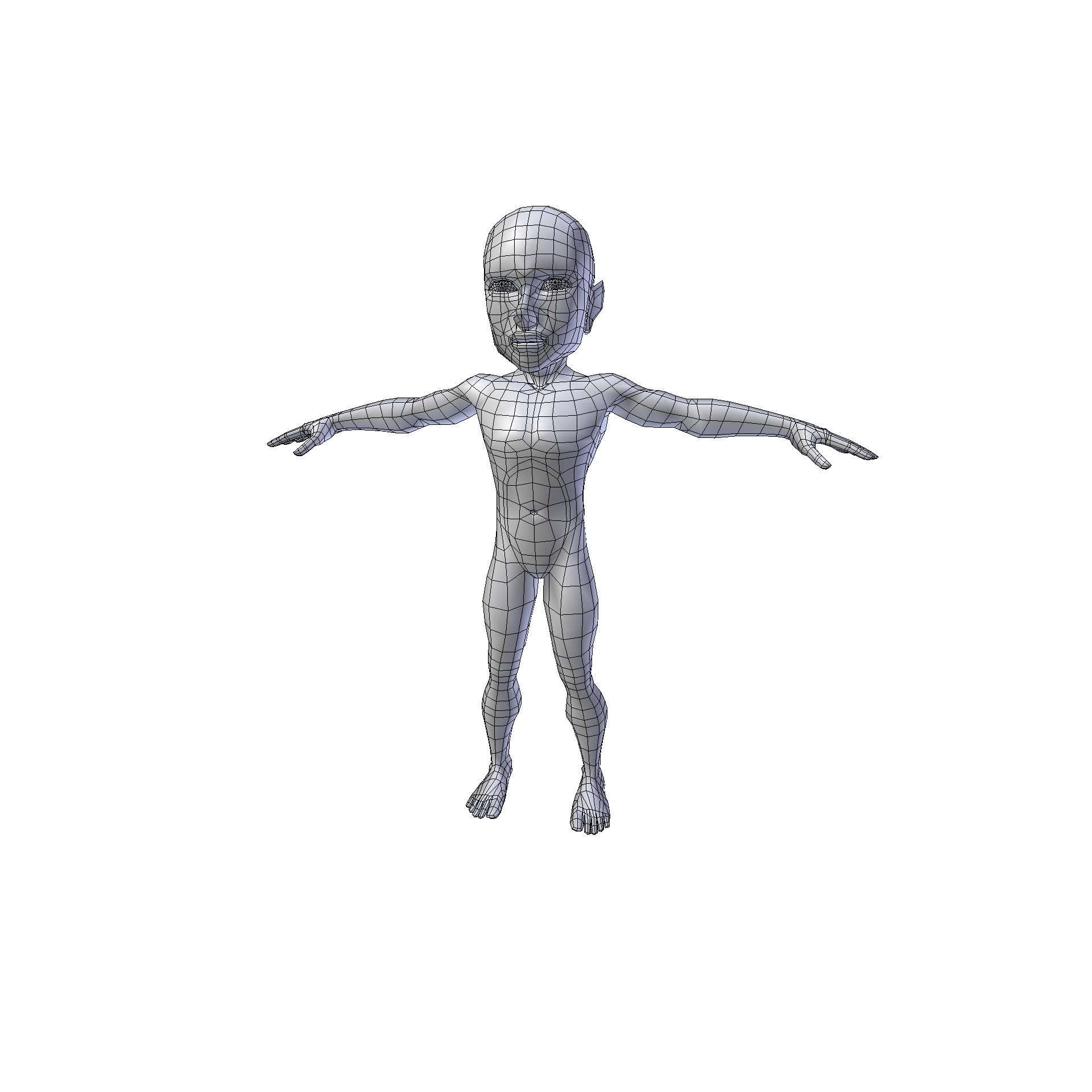 Anime Boy 1 11m basemesh Low-poly 3D model_17