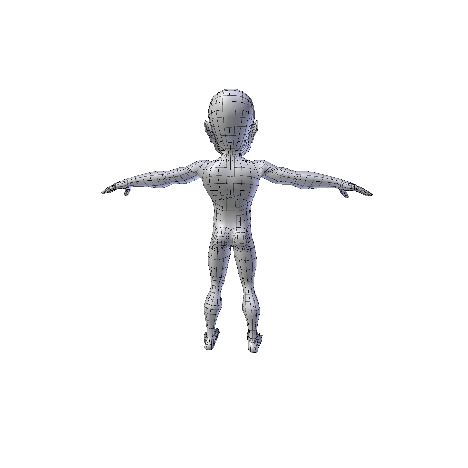 Anime Boy 1 11m basemesh Low-poly 3D model_14