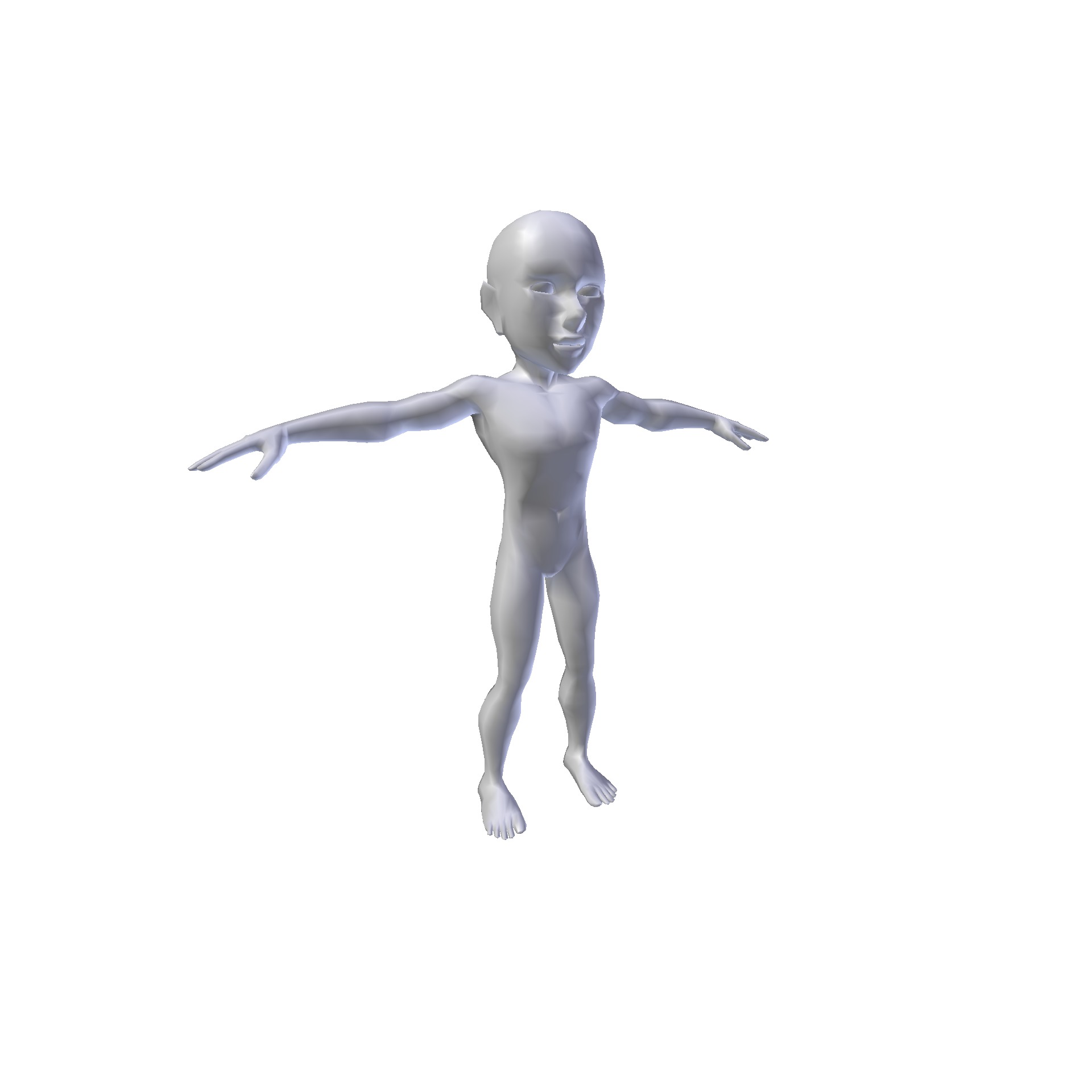 Anime Boy 1 11m basemesh Low-poly 3D model_1