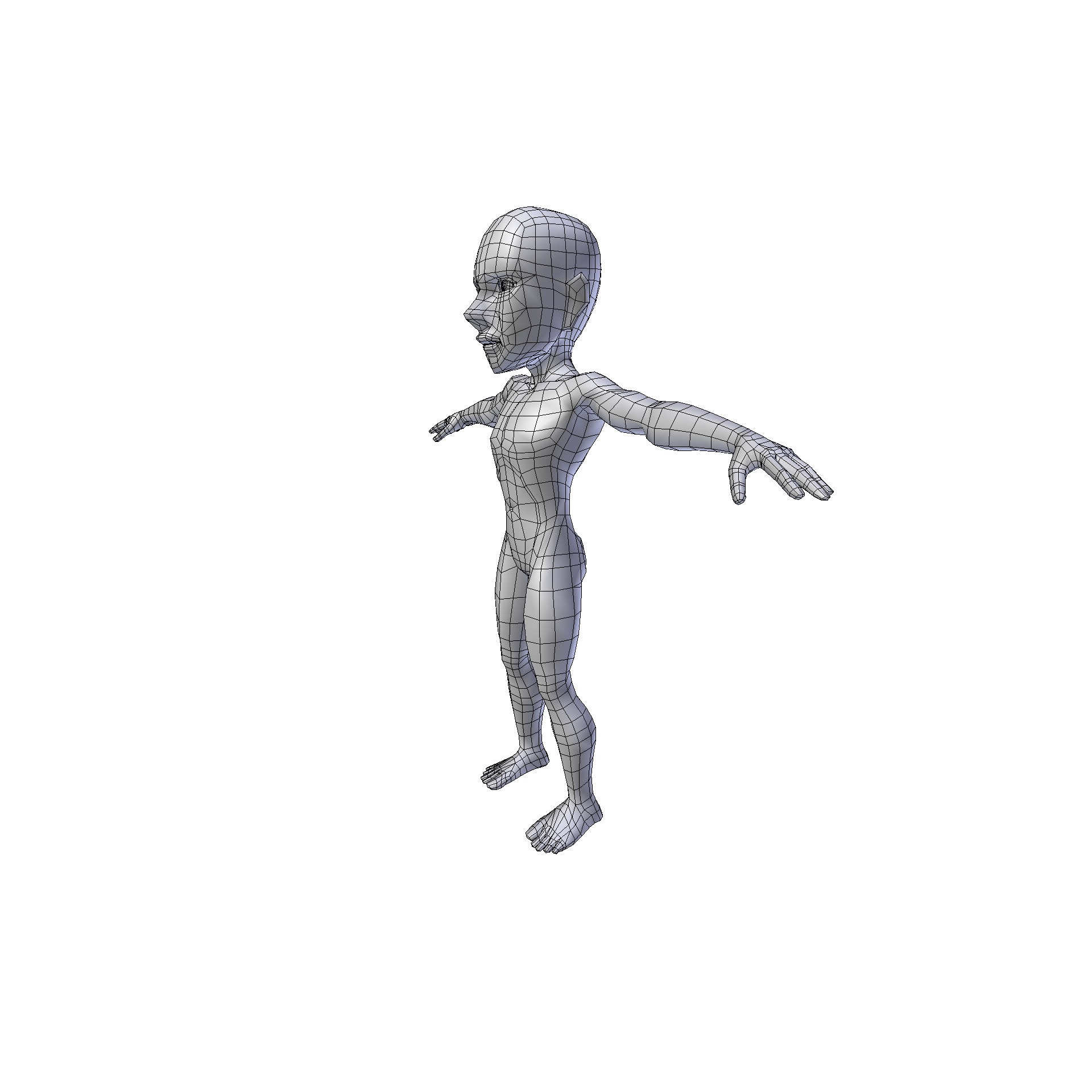 Anime Boy 1 11m basemesh Low-poly 3D model_16