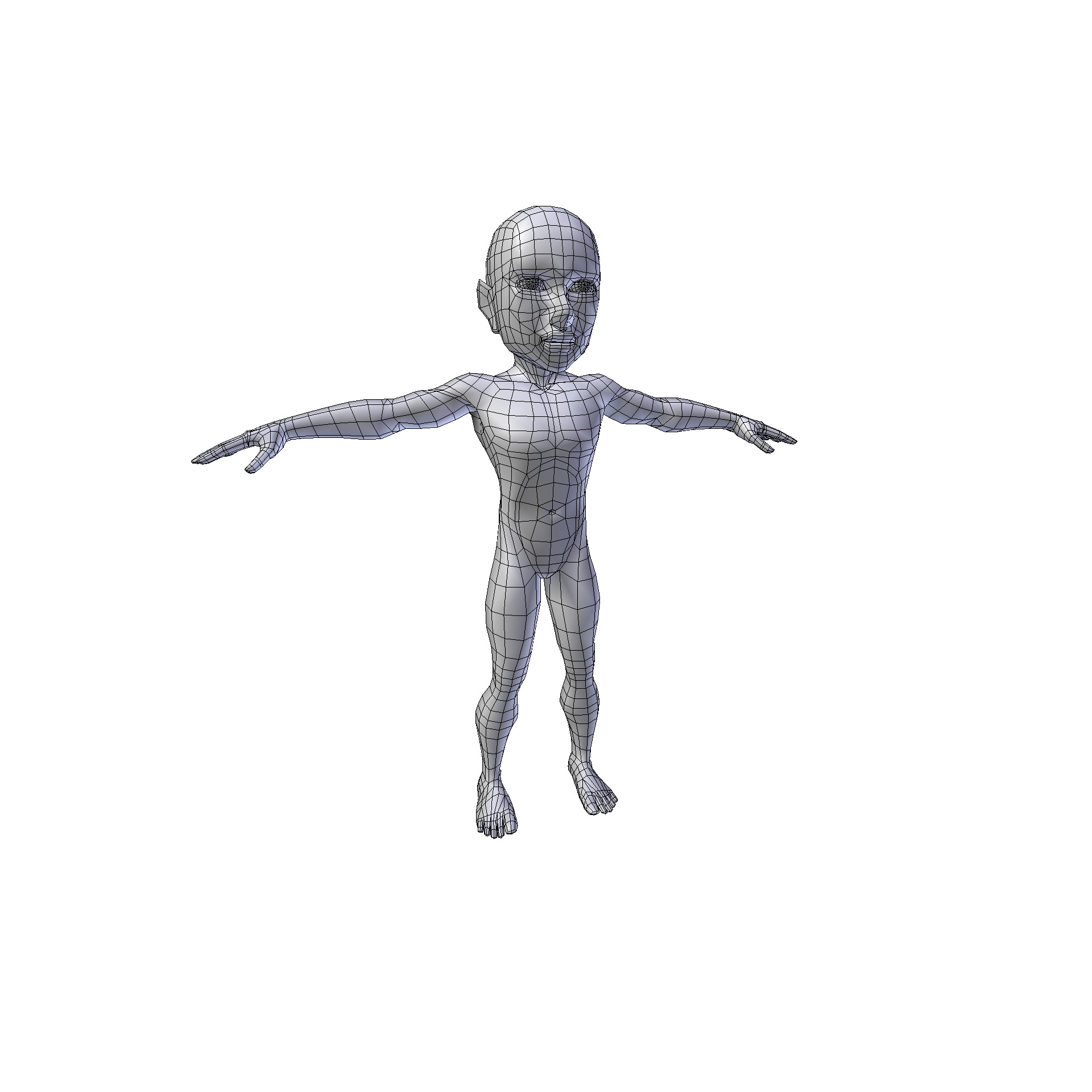 Anime Boy 1 11m basemesh Low-poly 3D model_18