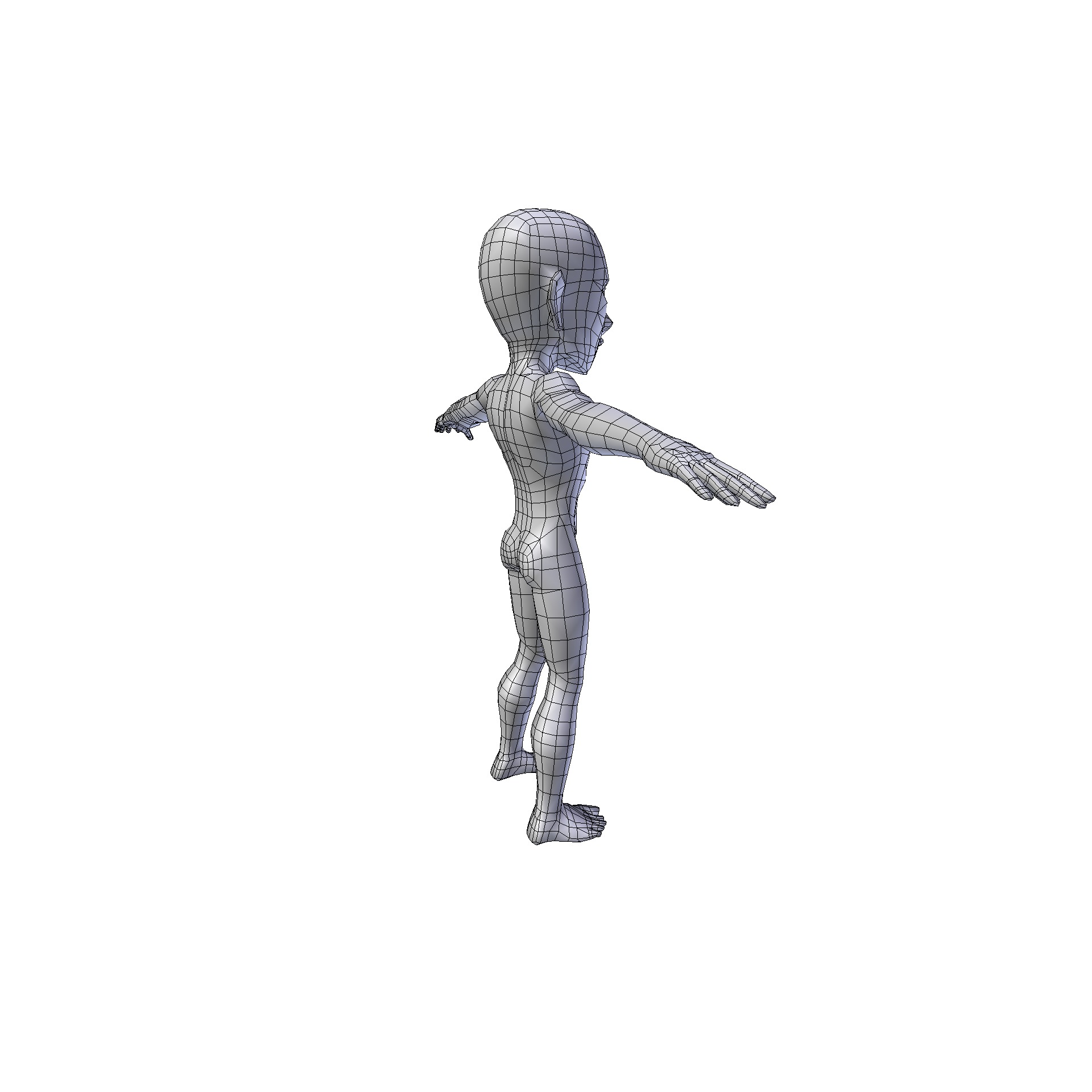 Anime Boy 1 11m basemesh Low-poly 3D model_13